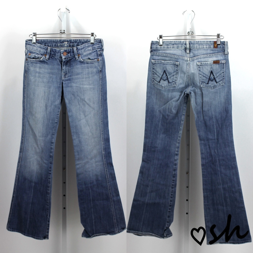 7FAM Blue Crystal A Pocket Boot Cut Jeans - 24